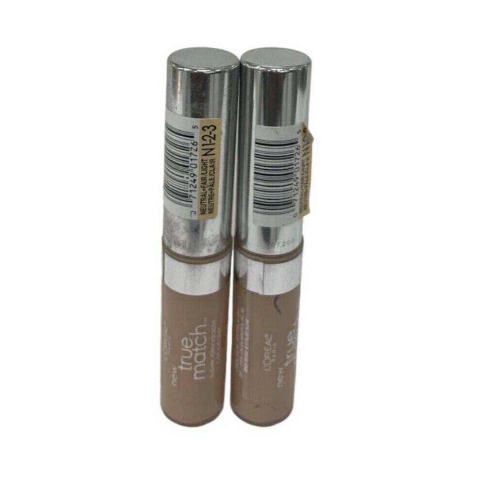 (2) L’Oréal True Match Concealer N1-2-3 Neutral Fair Light 0.17 fl oz NEW